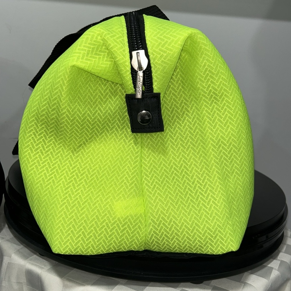 Lord & Taylor Neon green duffle bag - Picture 2 of 6